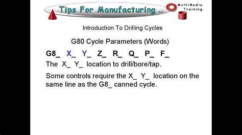 TFM CNC GCode Programming Intoduction To Canned Cycles YouTube