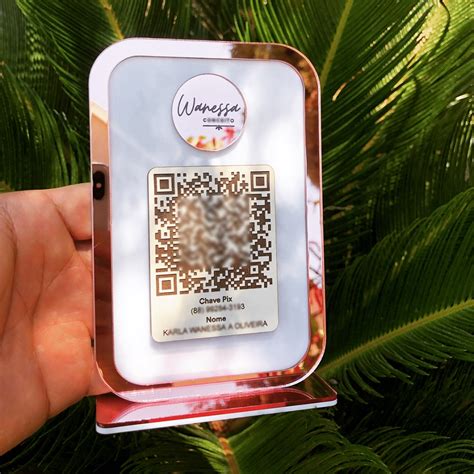 Plaquinha Placa Qr Code Pix Acr Lico Logo Shopee Brasil