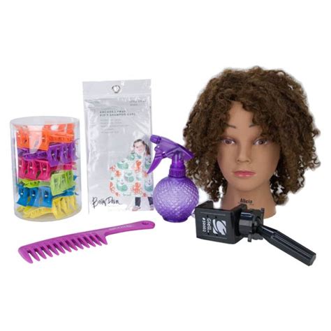 Child / Youth Hairdresser Play Kit with Afro Style Mannequin Doll Head ...