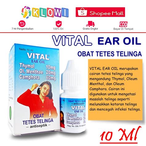 Jual Vital Ear Oil Obat Tetes Telinga 10 Ml Indonesiashopee Indonesia