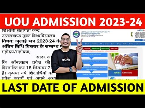 Uou Admission Uou Last Date Of Online Admission Uou