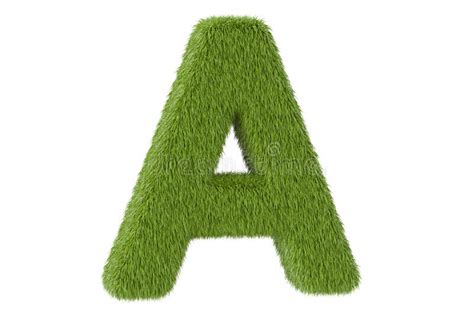 Lettre Verte A D Herbe Rendu D Illustration Stock Illustration Du