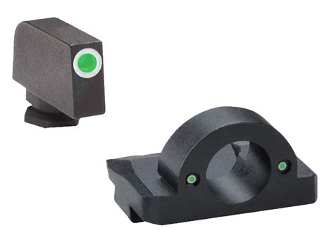 Ameriglo Gl125 Ghost Ring Sight Set For Glock Black Green Tritium