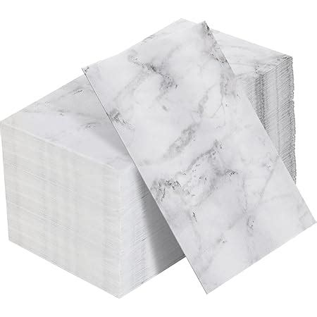 Amazon 100 Marble Guest Napkins 3 Ply Disposable Paper White Gray