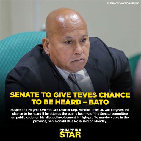 The Philippine Star On Twitter Senator Bato Dela Rosa Said Teves Was