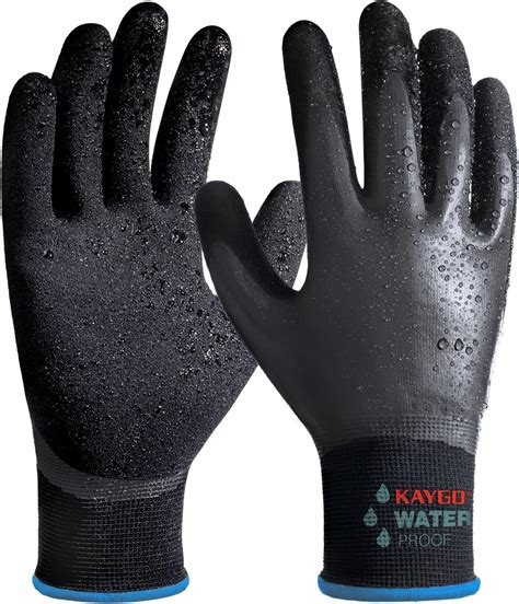 Kaygo Waterproof Work Gloves For Men And Women Rubber Coated Non Slip