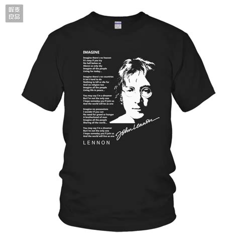 John Lennon IMAGINE Sleeve T Shirt Tshirts Male Female Top Classic Rock