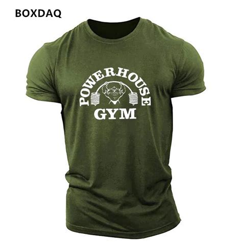 Fitness Studio Gewichtheben Sport Herren T Shirts Sommer Kurzarm