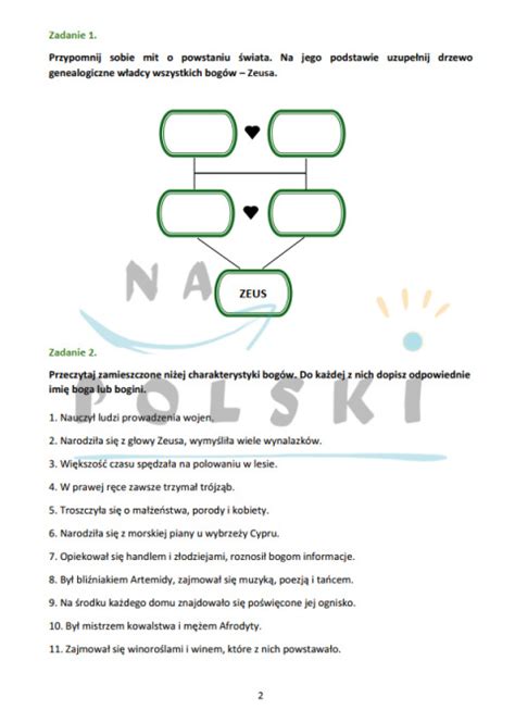 Sprawdzian Z Mitologii Greckiej Na Polski