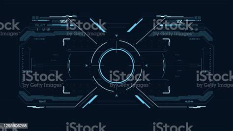 Antarmuka Pengguna Biru Futuristik Sci Fi Hud Ui Untuk Permainan Vr