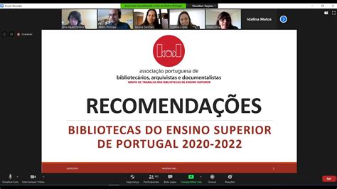 Apresentação Das Recomendações Para As Bibliotecas De Ensino Superior