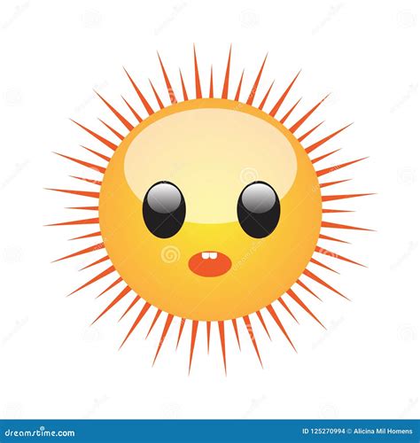 Emoji of a face of sun stock illustration. Illustration of popularity ...