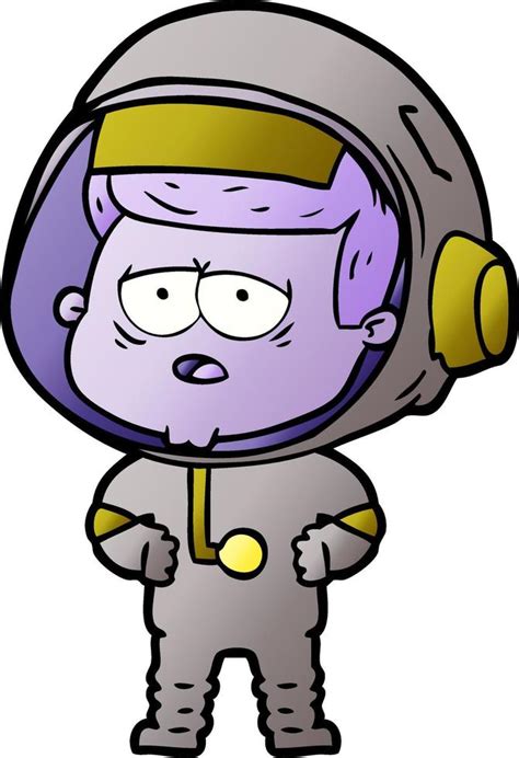 Astronauta Cansado Dos Desenhos Animados Vetor No Vecteezy