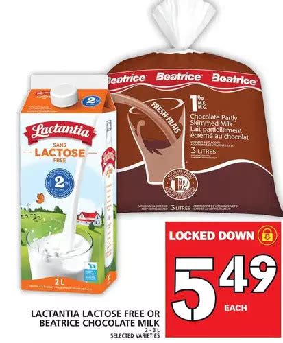 Lactantia Lactose Free Or Beatrice Chocolate Milk Offer At Food Basics