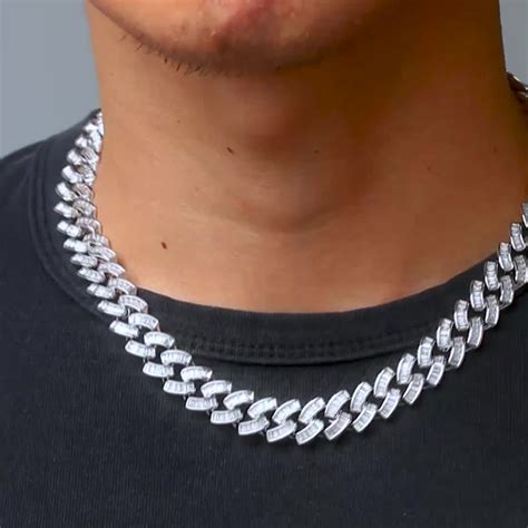 krkc hip hop jewelry set mm     baguette diamond cz white