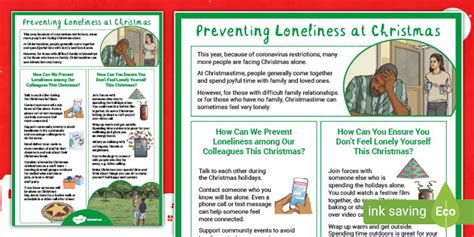 Staff Wellbeing Preventing Loneliness At Christmas Display Poster