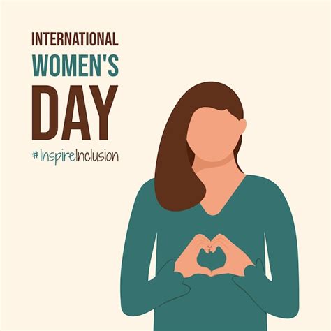 Premium Vector Inspire Inclusion International Womens Day 2024 Poster Woman Fold Her Hands