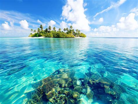 Paradise Atolls With Azure Water And Coral Reefs The Beautiful Nature