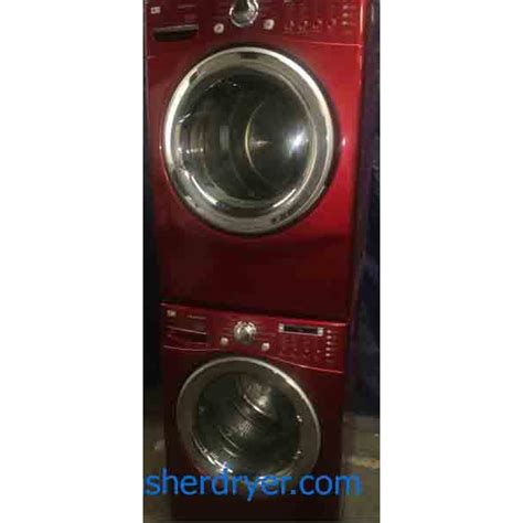 Perfect Red Lg Tromm Front Load Washer With Steam Dryer Set 2876