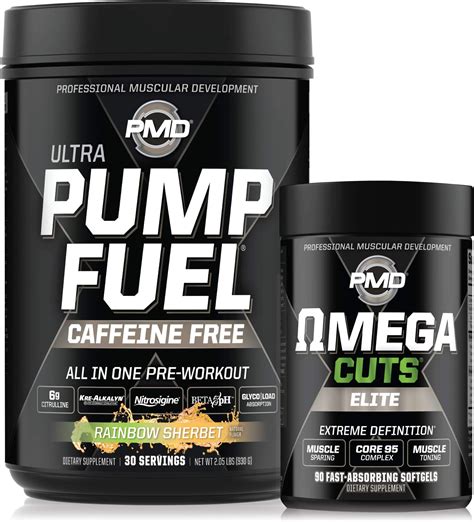 Pmd Sports Ultra Pump Fuel Caffeine Free Pre Workout Rainbow Sherbet 30