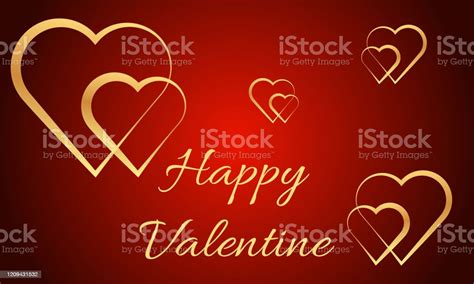 Romantic Greeting Card Happy Valentines Day Wishes Text Heart Stock