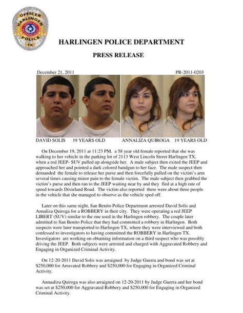 HARLINGEN POLICE DEPARTMENT - City of Harlingen