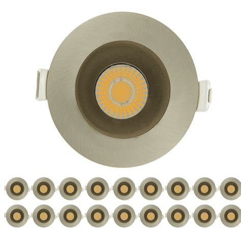 Perlglow Pack Inch Round Brushed Nickel High Lumens Downlight