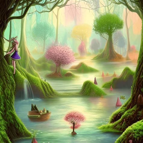 Beautiful Whimsical Fantasy Fairy Forest Extremely Detailed Ultra ...