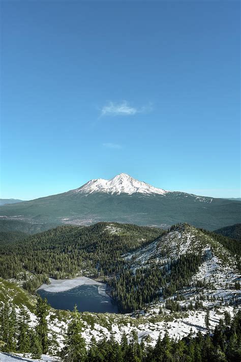 Frozen Winter Morning At Heart Lake Mount Shasta Wilderness Northern