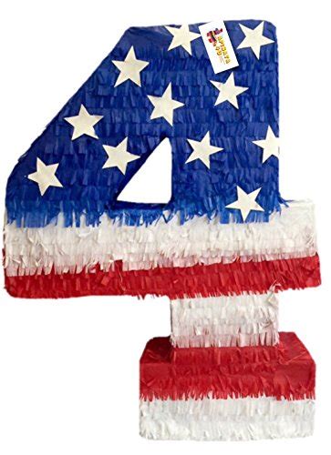 APINATA4U Patriotic Number Four Pinata 4th of July Pinata | Gift Pinatas