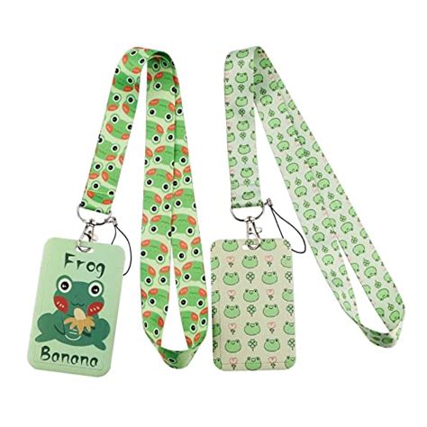 Bkbkaak Pieces Green Frog Lanyard Cute Cartoon Lanyard With Id Card