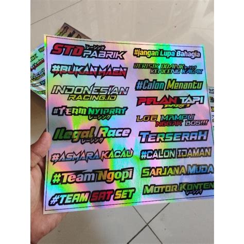 Jual Stiker Pack Kata Kata Racing Stiker Keren Stiker Viral Stiker