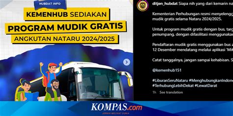 Pendaftaran Mudik Gratis Nataru Kemenhub Dibuka Ini Cara Daftarnya