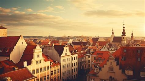 Premium Photo Old Town In Europe At Sunset