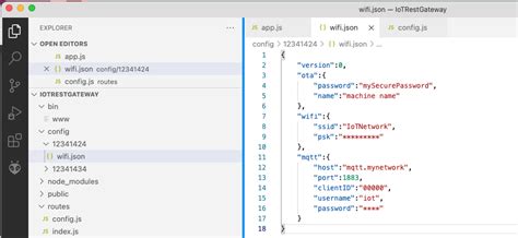 JSON Config Files Using REST And Express Exploring IoT