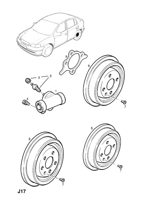 Opel ASTRA G ZAFIRA A Rear Brake Drum Opel EPC Online