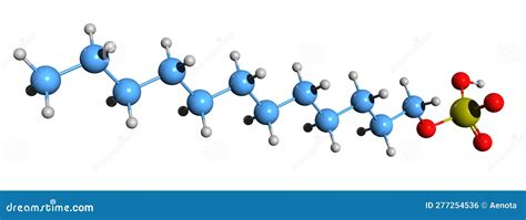 3D Image of Ammonium Lauryl Sulfate Skeletal Formula Stock Illustration ...