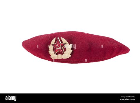 Soviet Army Airborne Forces Rep Beret Isolated On White Background