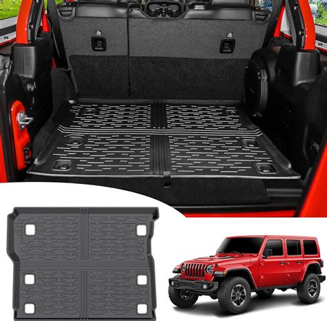 Utiiy Trunk Mat Fit For 2018 2024 Jeep Wrangler Jl Unlimited 4x4 With Subwoofer Cargo Mat Tpe