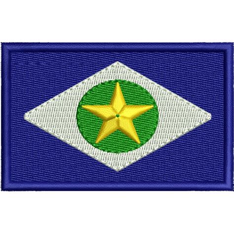 Patch Bordado Bandeira Mato Grosso Colorido Almox Militar Artigos