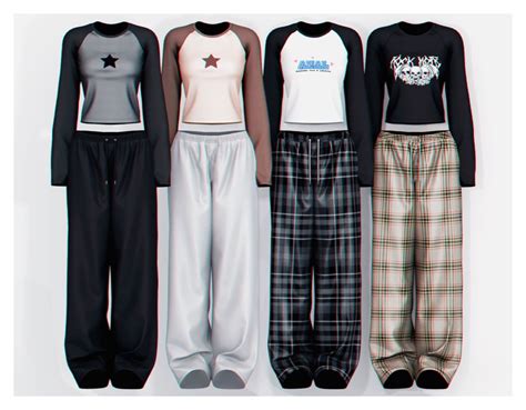 Three Women S Pajama Pants Are Lined Up Next To Each Other In Different