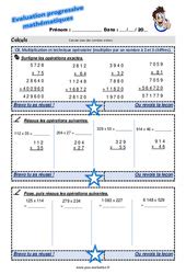 Evaluation progressive par compétences Multiplication CM2 pdf à imprimer