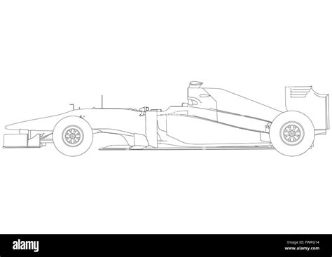 Formula 1 Car Drawing Side View