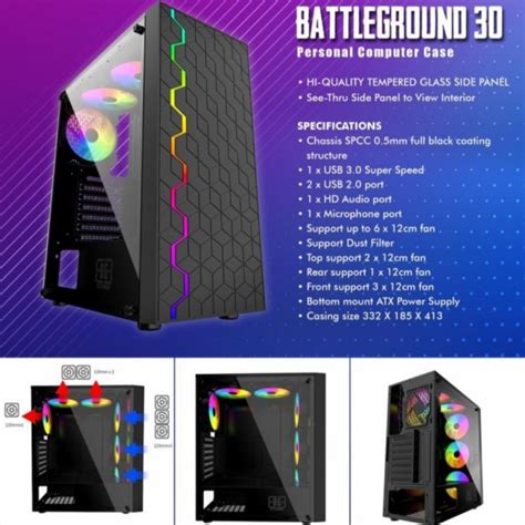 Jual Simbadda Battleground Bg Atx Gaming Case Shopee Indonesia