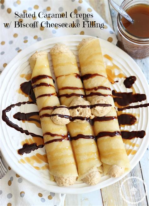 Salted Caramel Crepes With Biscoff Cheesecake Filling