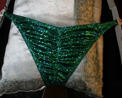 Style Underwire Bra Emerald Green Metallic Competition Bikini With