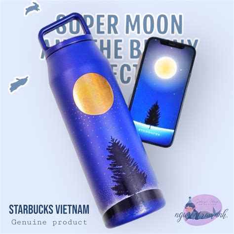 authentic starbucks water bottle oz ml ss super moon starry