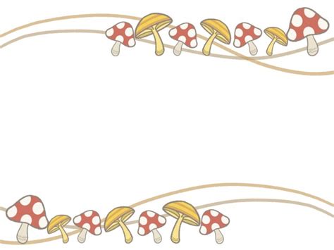 カラフルなキノコのフレーム 無料イラスト素材｜素材ラボ
