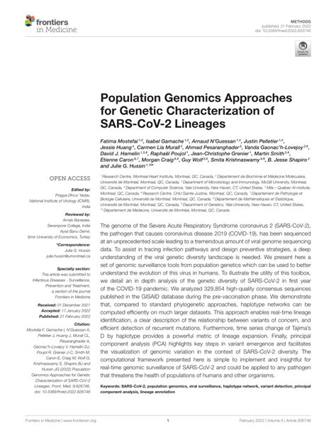 Pdf Population Genomics Approaches For Genetic Characterization Of