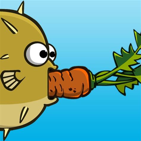 Puffer Fish Eating Carrot by Kinga Gizzi